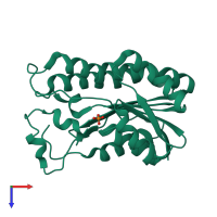 PDB entry 5jo9 coloured by chain, top view.