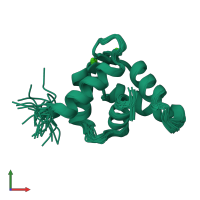 PDB entry 5joj coloured by chain, ensemble of 30 models, front view.