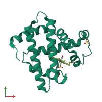 PDB entry 5jom coloured by chain, front view.