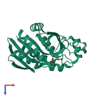 PDB entry 5jpc coloured by chain, top view.