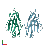 PDB entry 5jpj coloured by chain, front view.