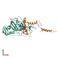 PDB entry 5jqb coloured by chain, front view.
