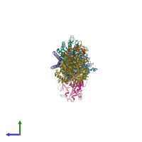 PDB entry 5jqg coloured by chain, side view.