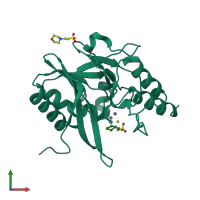 PDB entry 5jqj coloured by chain, front view.