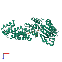 PDB entry 5jqy coloured by chain, top view.