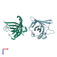 PDB entry 5jr8 coloured by chain, top view.