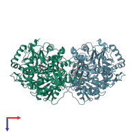 PDB entry 5jrh coloured by chain, top view.