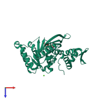 PDB entry 5jrj coloured by chain, top view.