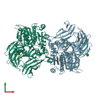 PDB entry 5jrk coloured by chain, front view.