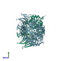 PDB entry 5jrk coloured by chain, side view.