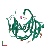 PDB entry 5jrn coloured by chain, front view.