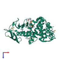 PDB entry 5jt9 coloured by chain, top view.