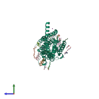 PDB entry 5jtb coloured by chain, side view.