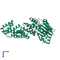 PDB entry 5jtc coloured by chain, top view.