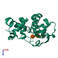 PDB entry 5ju9 coloured by chain, top view.