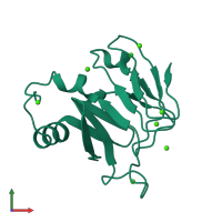 PDB entry 5juh coloured by chain, front view.