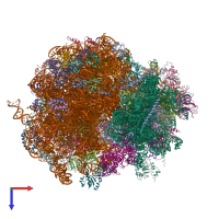 PDB entry 5jup coloured by chain, top view.