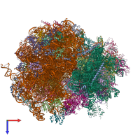 PDB entry 5jup coloured by chain, top view.