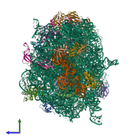 PDB entry 5jvh coloured by chain, side view.