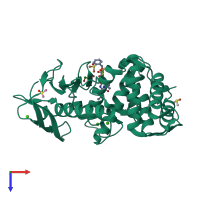 PDB entry 5jvi coloured by chain, top view.