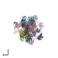 PDB entry 5jw4 coloured by chain, side view.