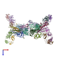PDB entry 5jw4 coloured by chain, top view.