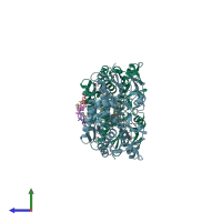 PDB entry 5jwa coloured by chain, side view.