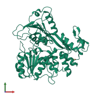PDB entry 5jwh coloured by chain, front view.
