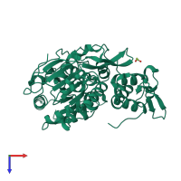 PDB entry 5jwh coloured by chain, top view.