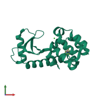 PDB entry 5jws coloured by chain, front view.