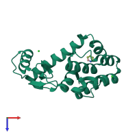 PDB entry 5jwu coloured by chain, top view.