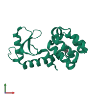 PDB entry 5jwv coloured by chain, front view.