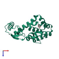 PDB entry 5jwv coloured by chain, top view.