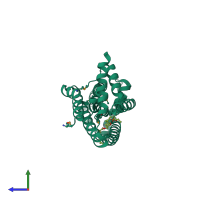 PDB entry 5jwy coloured by chain, side view.