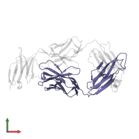 Pembrolizumab Fab heavy chain in PDB entry 5jxe, assembly 1, front view.