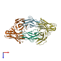 PDB entry 5jyl coloured by chain, top view.