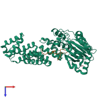 PDB entry 5jz8 coloured by chain, top view.