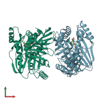 PDB entry 5jzd coloured by chain, front view.