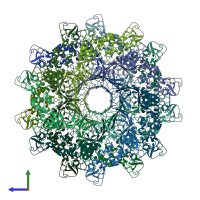 PDB entry 5jzh coloured by chain, side view.