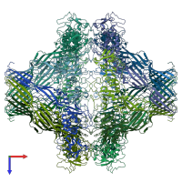 PDB entry 5jzh coloured by chain, top view.