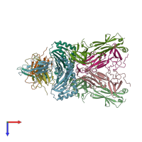 PDB entry 5jzi coloured by chain, top view.