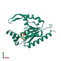 PDB entry 5jzv coloured by chain, front view.