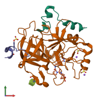 PDB entry 5jzy coloured by chain, front view.