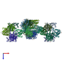 PDB entry 5k09 coloured by chain, top view.