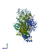 PDB entry 5k0a coloured by chain, side view.