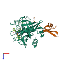 PDB entry 5k0h coloured by chain, top view.