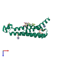 PDB entry 5k0i coloured by chain, top view.