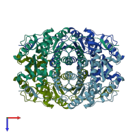 PDB entry 5k0z coloured by chain, top view.