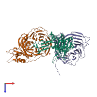 PDB entry 5k1c coloured by chain, top view.