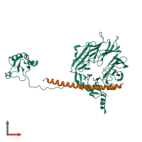 PDB entry 5k1h coloured by chain, front view.